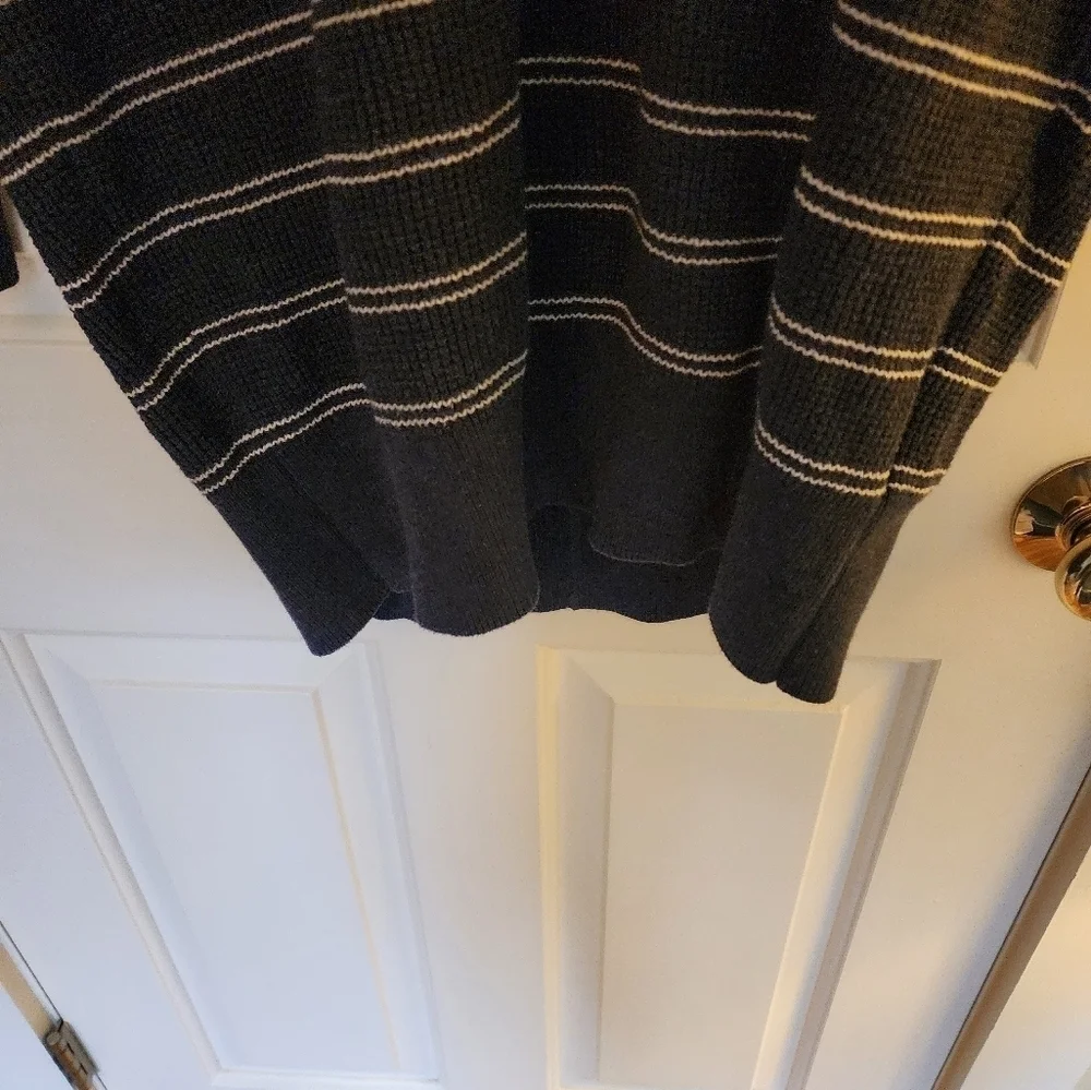 Prana organic cotton wool blend milani sweater dress size large navy stripe - Picture 6 of 13